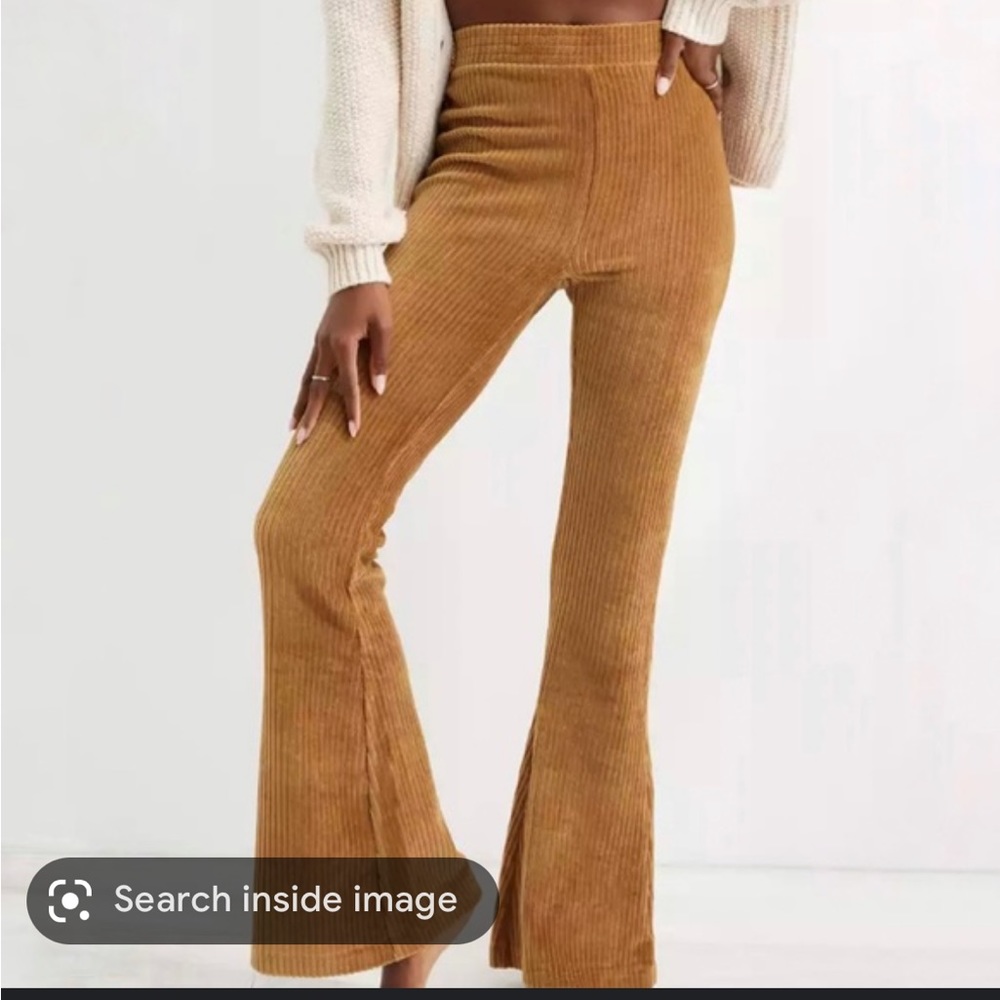 aerie green velvet bootcut pants - Picture 3 of 4